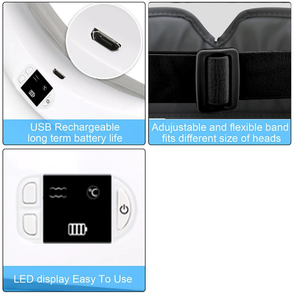 Bluetooth Eye Massage Glasses 4D Smart Airbag Vibration