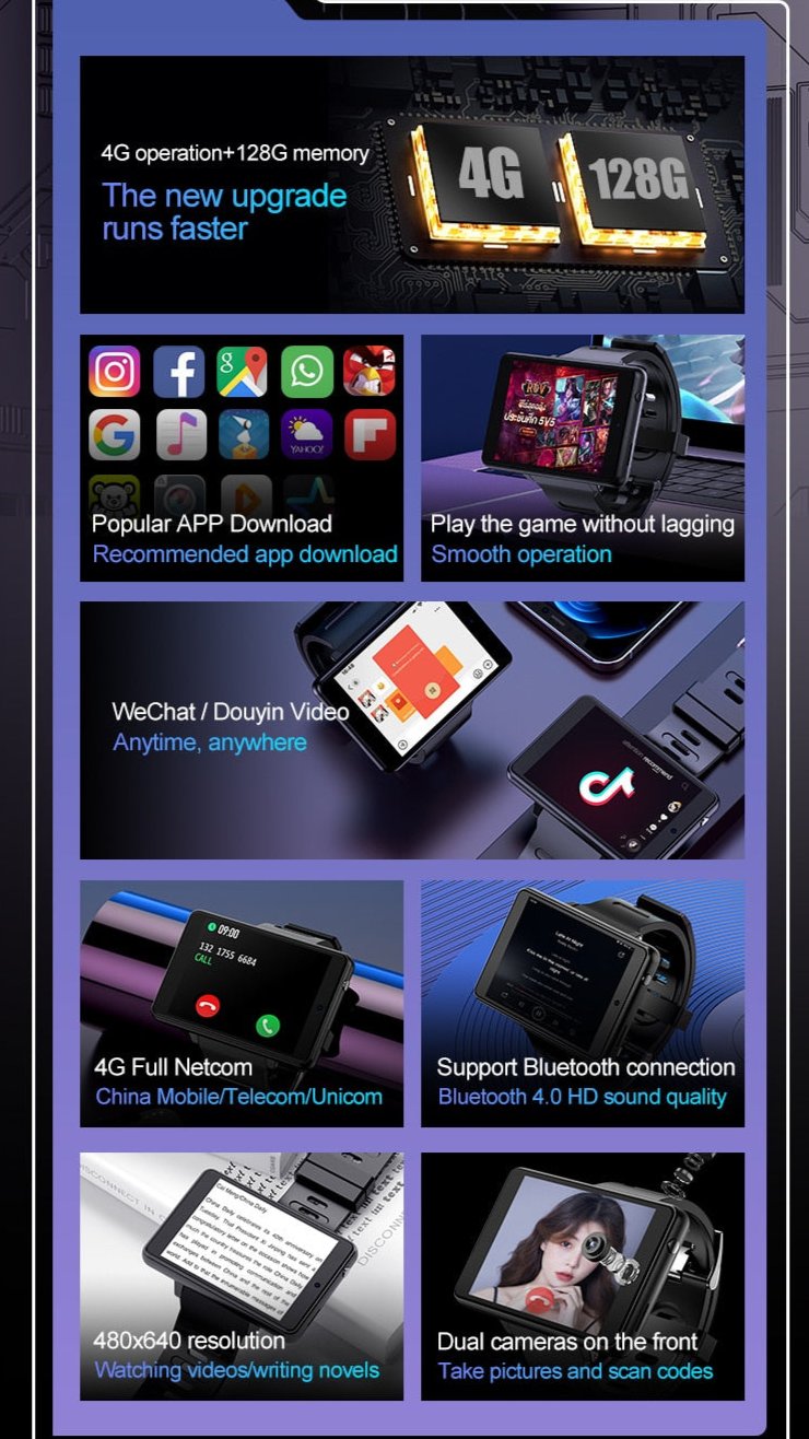 Smart Watch 4G Android Big Screen Ebook