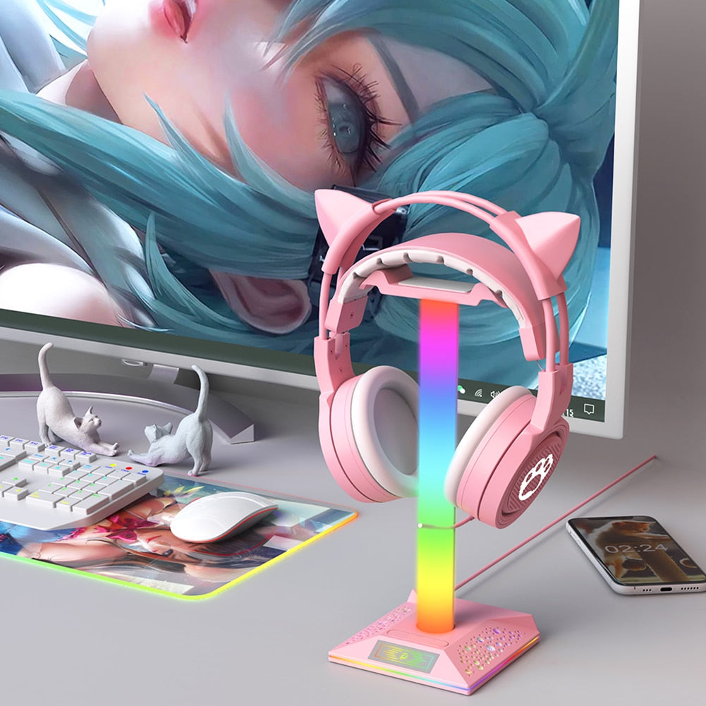 Headphone Holder Bracket with Dual USB Ports