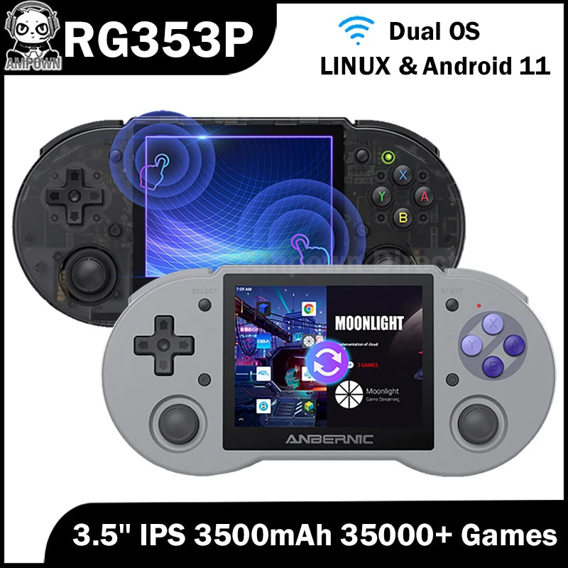 Android 11 LINUX Dual Retro Video Game Consoles OS 3.5'' IPS Touch Screen 5G