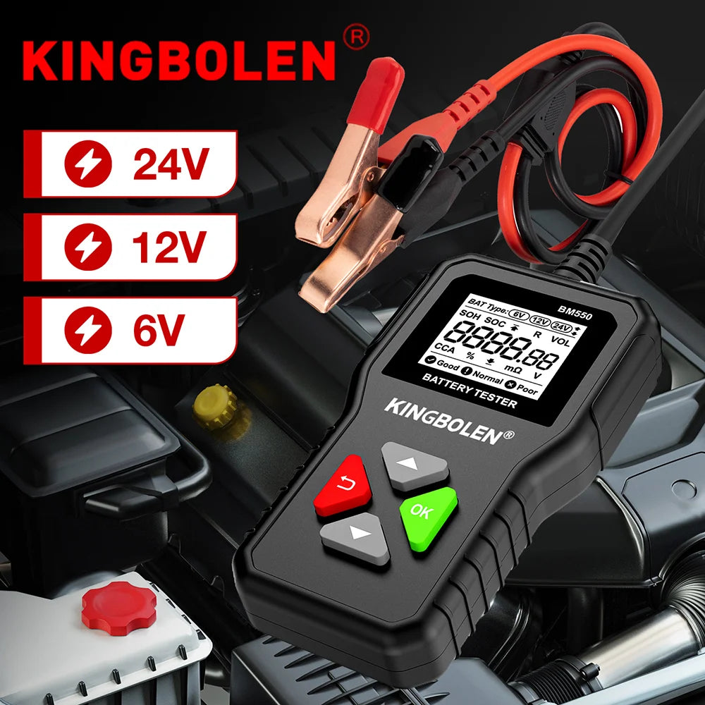 Auto Detect Battery Tester 6V 12V 24V Battery System