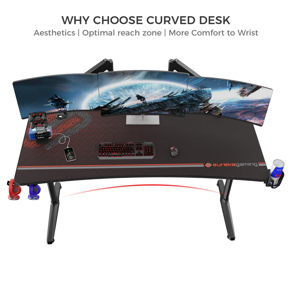 Ergonomic 60 Inch Gaming, Computer Desk