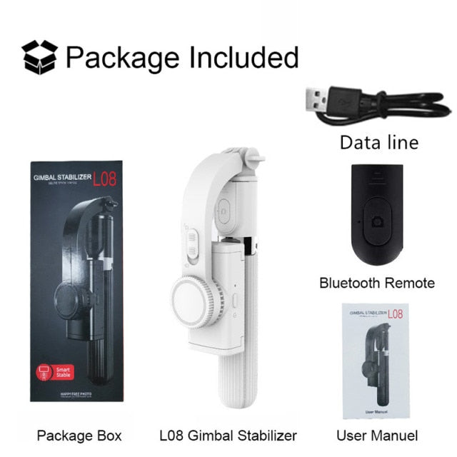 Gimbal stabilizer selfie stick expandable mini tripod