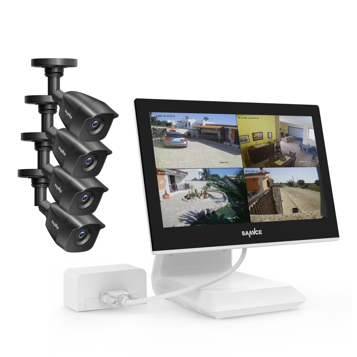 Outdoor CCTV 4CH Video Surveillance DVR Monitor