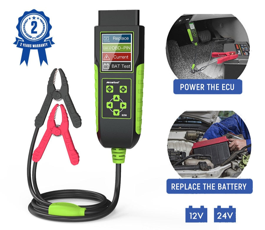 12V/24V Car Battery Analyzer OBD Voltage Tester