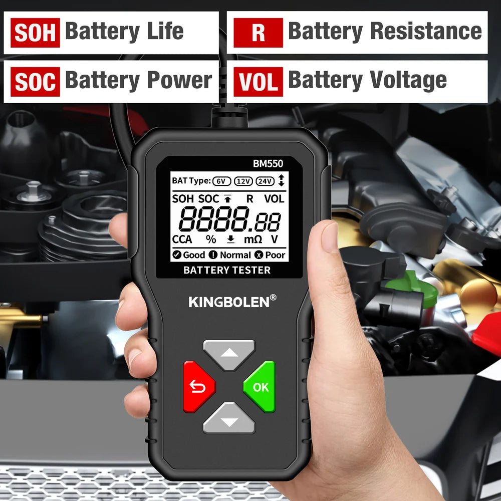 Auto Detect Battery Tester 6V 12V 24V Battery System
