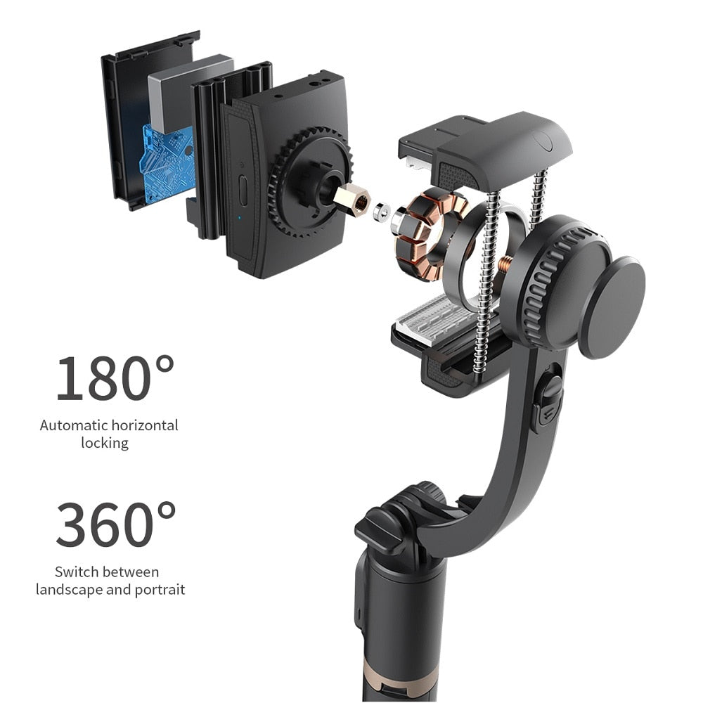Gimbal stabilizer selfie stick expandable mini tripod