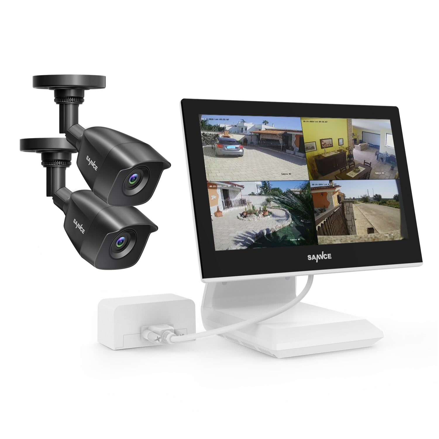 Outdoor CCTV 4CH Video Surveillance DVR Monitor