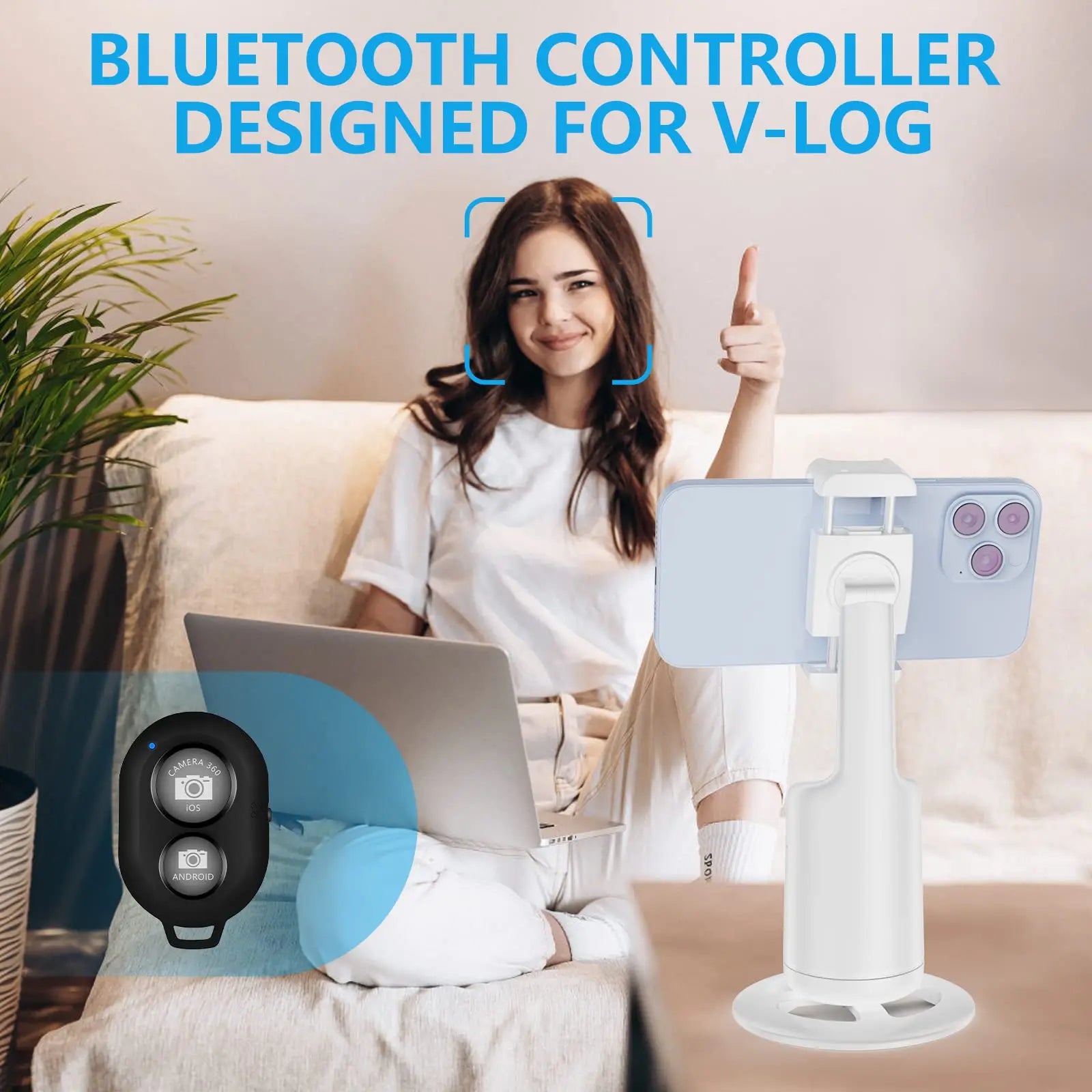 Intelligent Ai New Mini Selfie Stick Automatic Face Tracking Shooting 360 Degree Rotation