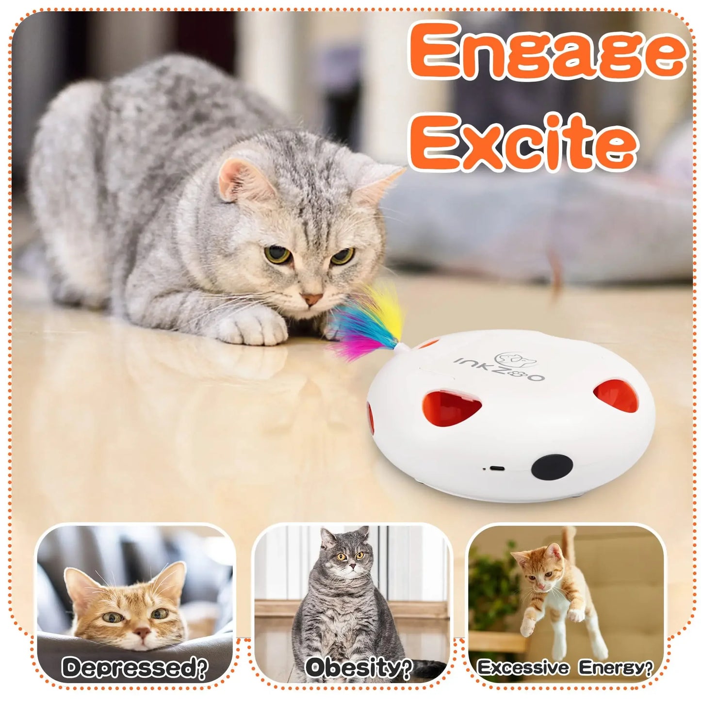 Smart Interactive7 Holes Mice Whack-A-Mole Cat Toys
