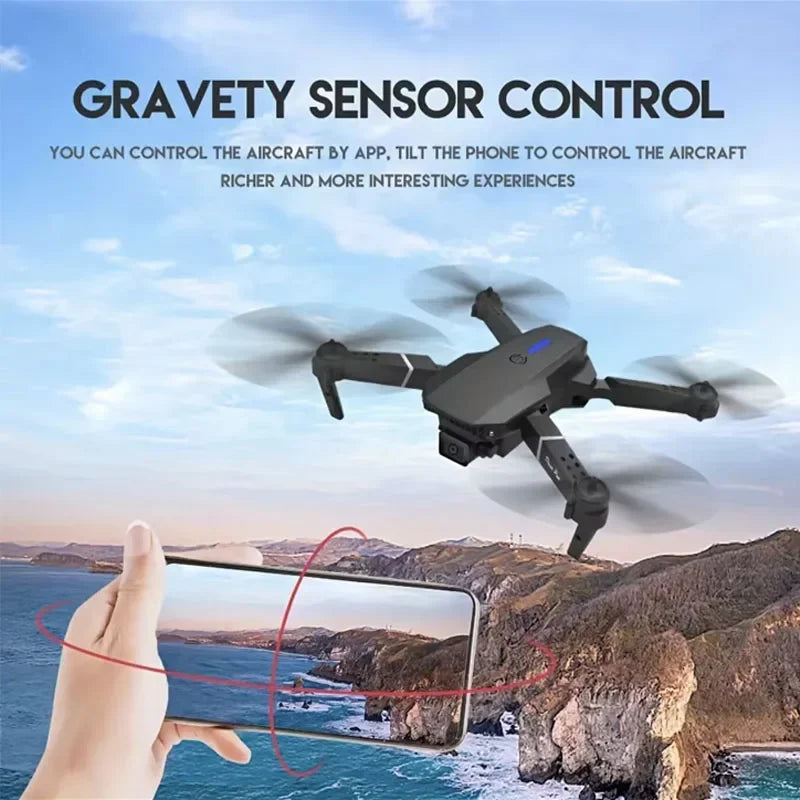 Professional Foldable RC Helicopter Drone 4K with 1080P Wide Angle Dual HD Camera
