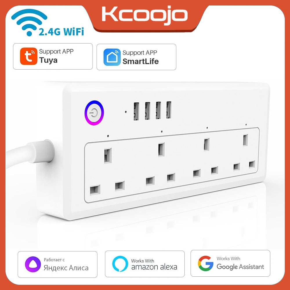 Alexa Google Smart Power Strip USB Charging Port