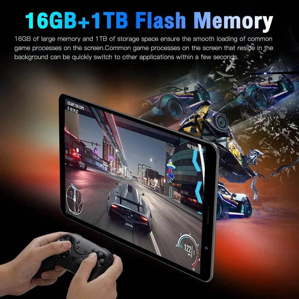 Android Tablet 8.0inch 16G+1TB 108MP Global 5G Dual SIM Card