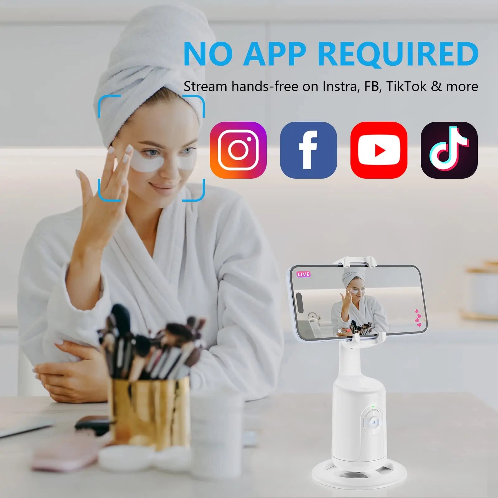 Intelligent Ai New Mini Selfie Stick Automatic Face Tracking Shooting 360 Degree Rotation