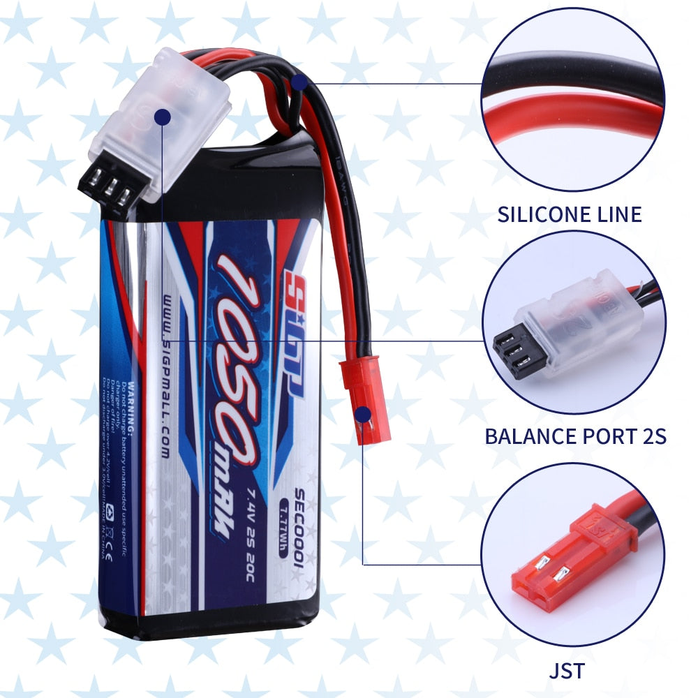 Lipo Battery for 900mAh 1050mAh 1350mAh 7.4V 20C 25C with JST XT30 Plug