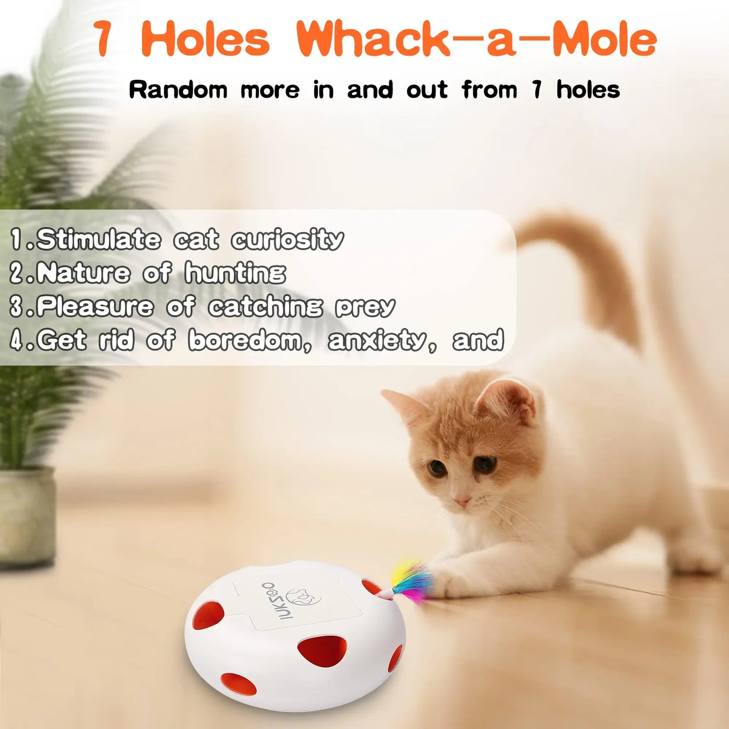 Smart Interactive7 Holes Mice Whack-A-Mole Cat Toys
