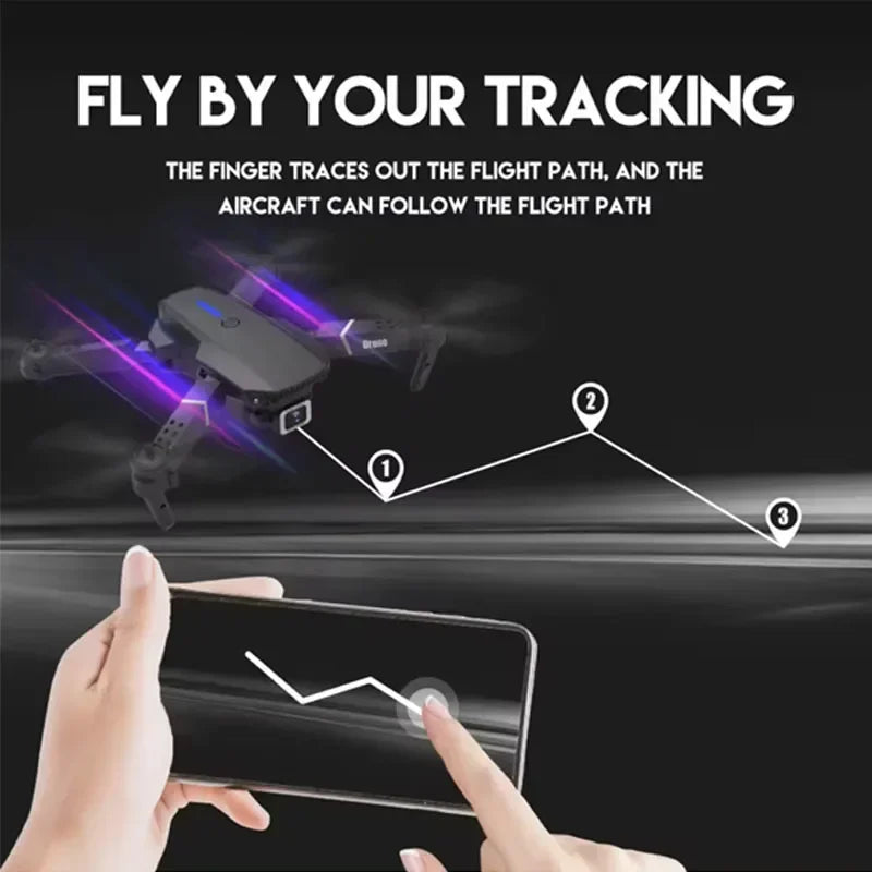 Professional Foldable RC Helicopter Drone 4K with 1080P Wide Angle Dual HD Camera