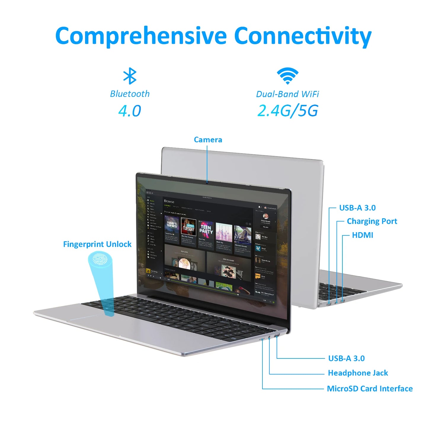 15.6 Inch 16GB Intel Celeron Laptop Windows 11 Notebook