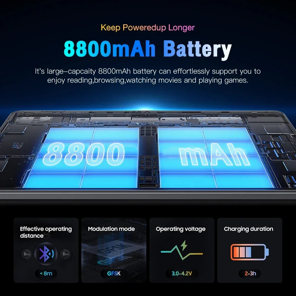 Android Tablet 8.0inch 16G+1TB 108MP Global 5G Dual SIM Card