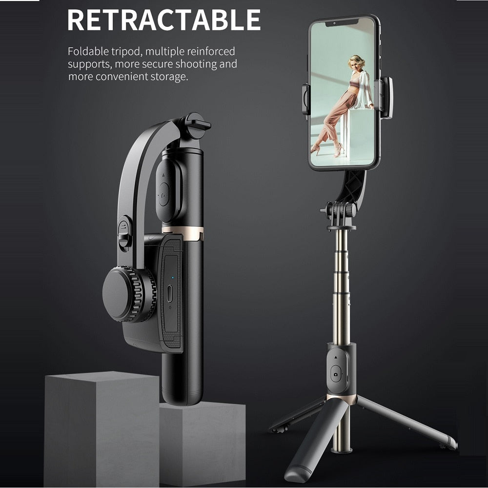 Gimbal stabilizer selfie stick expandable mini tripod