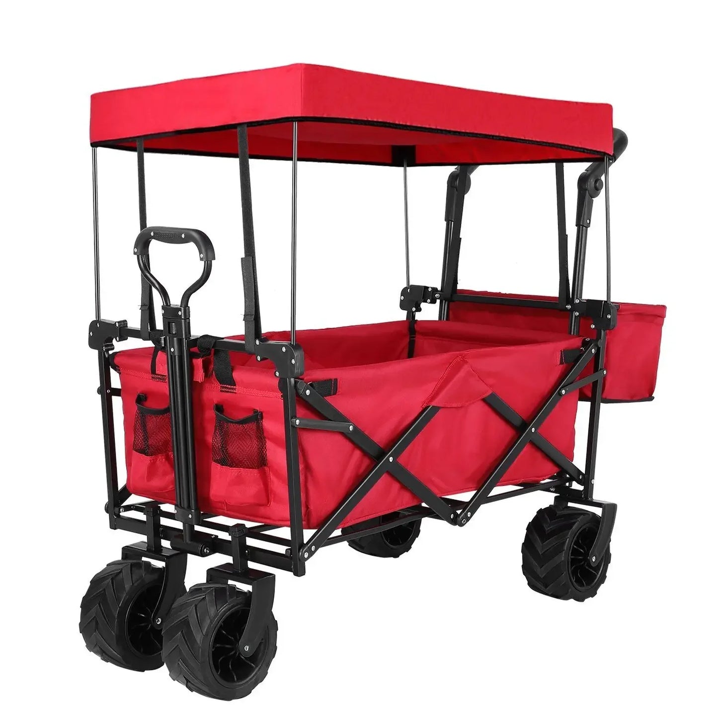 262L Collapsible Garden Cart w Removable Canopy, Off-road Wheels