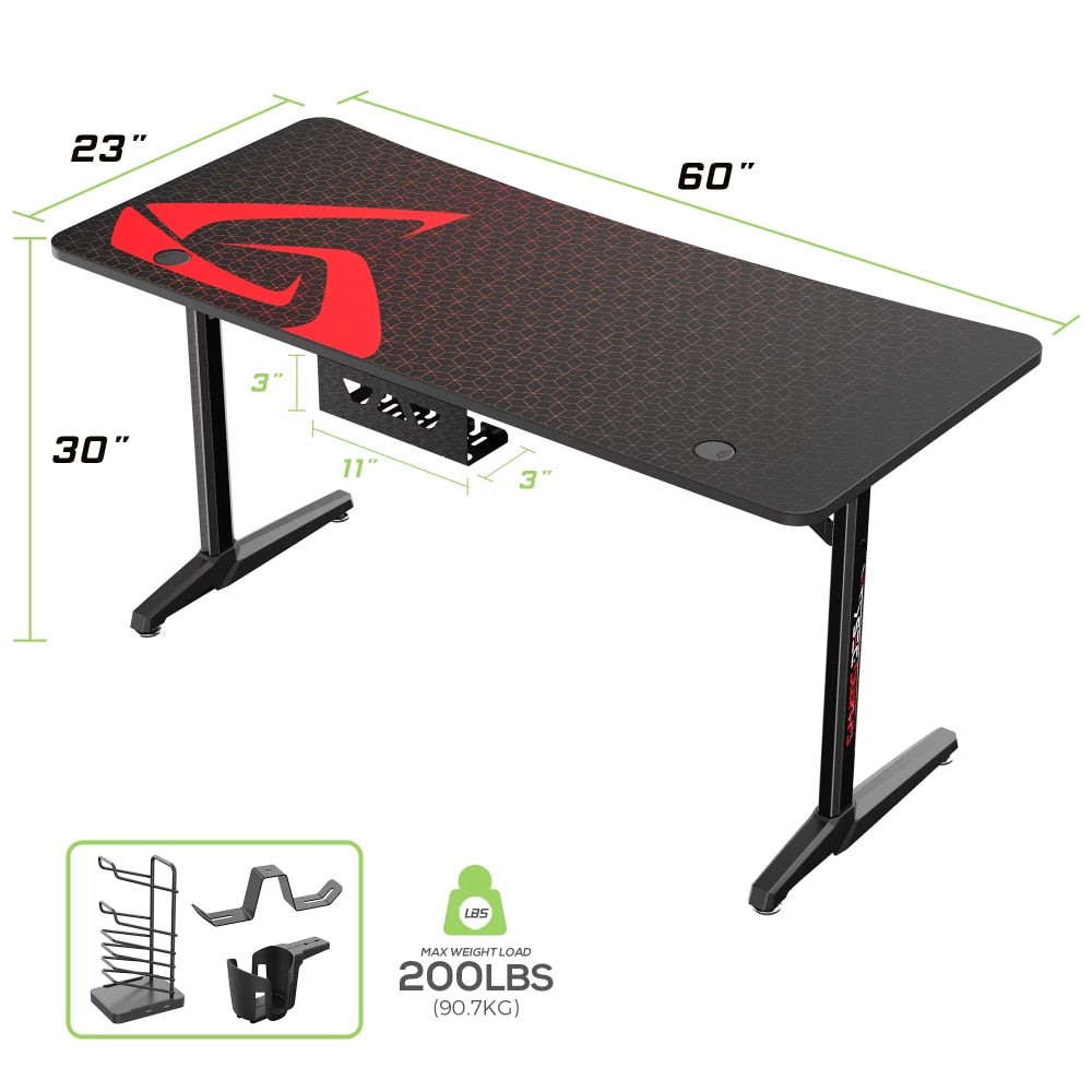 Ergonomic 60 Inch Gaming, Computer Desk
