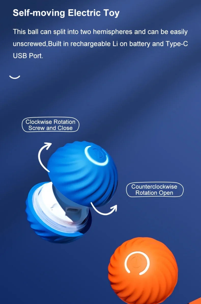 Dog Smart Bouncing Ball, Automatic Rolling Cat Ball Toy, Smart Kitten Electric Toy