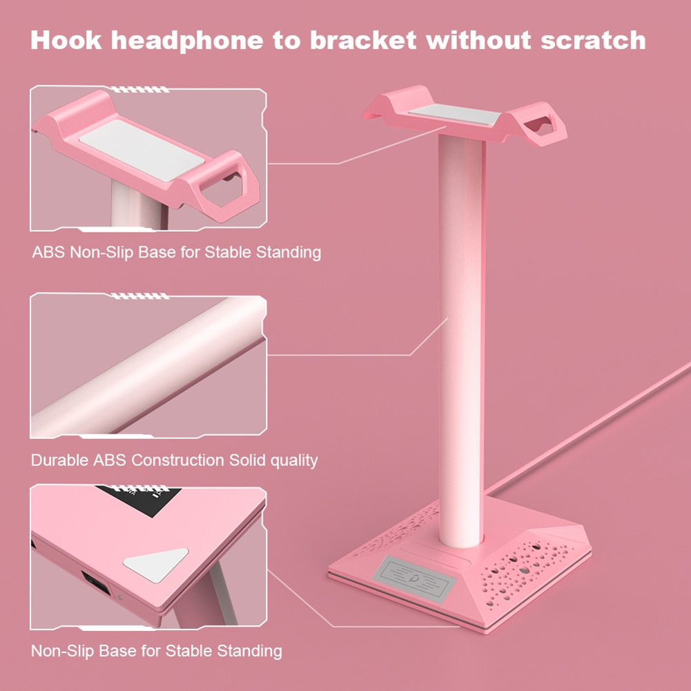 Headphone Holder Bracket with Dual USB Ports