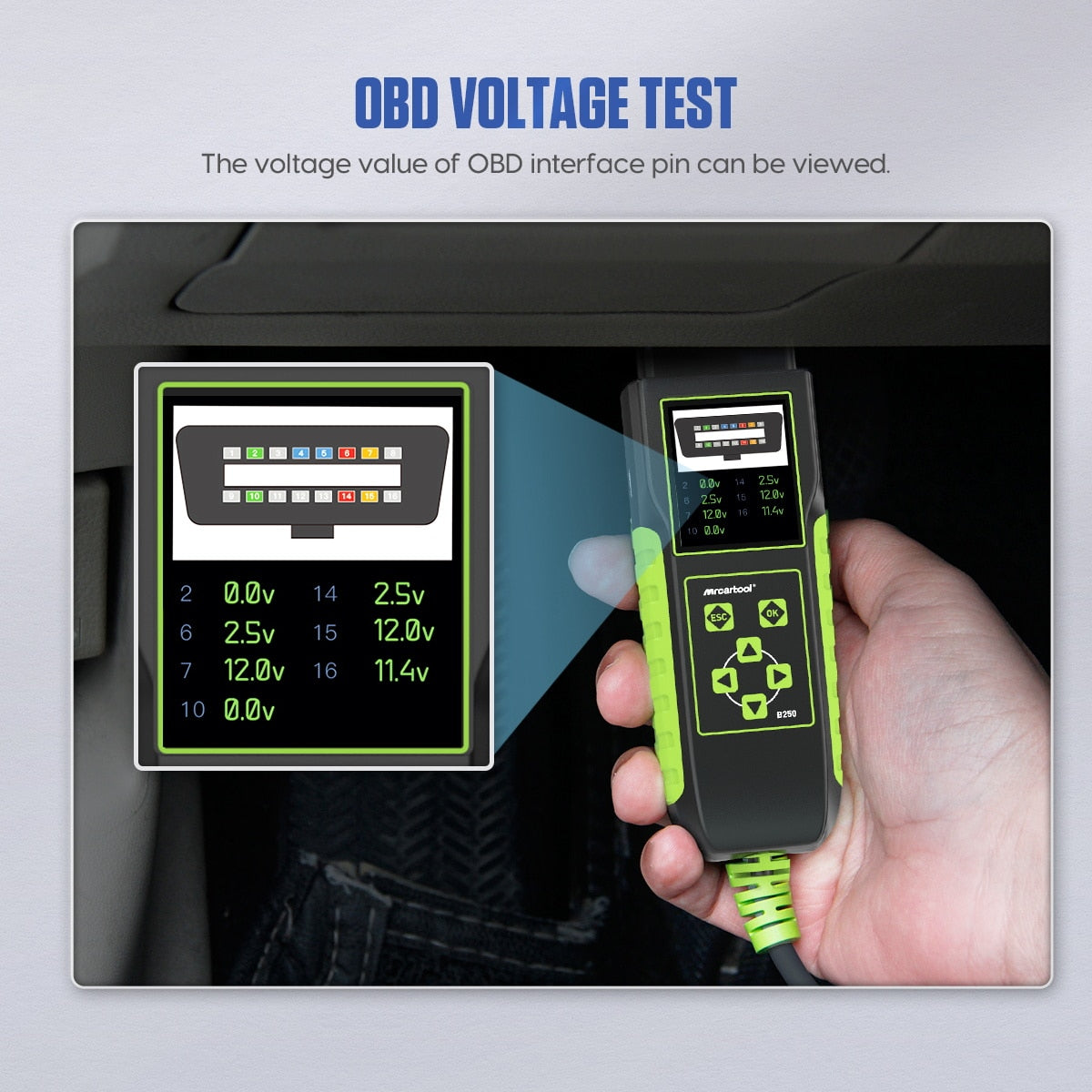 12V/24V Car Battery Analyzer OBD Voltage Tester