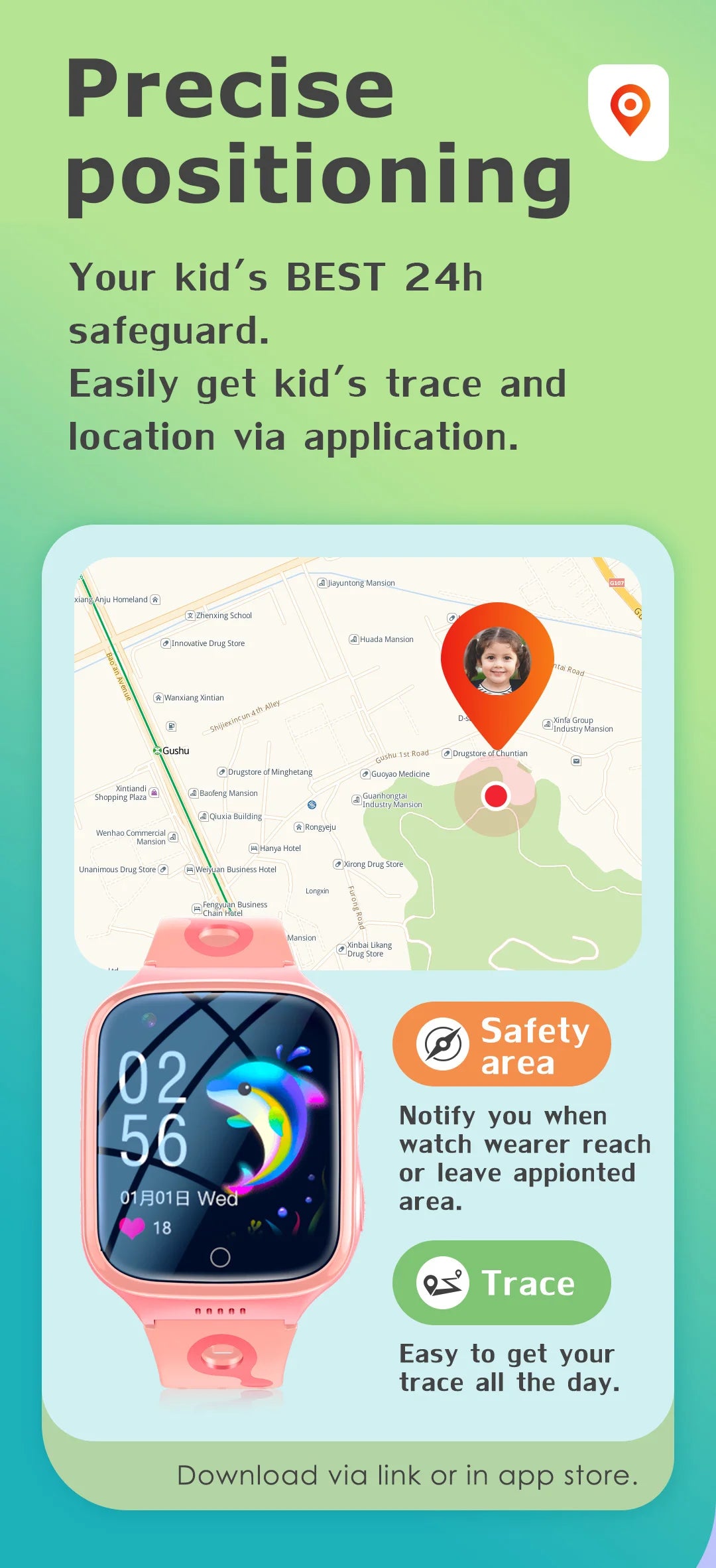 Kids Smart Watch Call Monitor Tracker Location