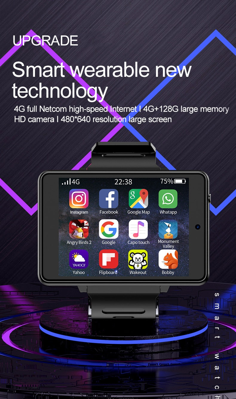 Enhance Your Lifestyle with Our Smart Watch 4G Android with a Big Screen and Ebook Features!