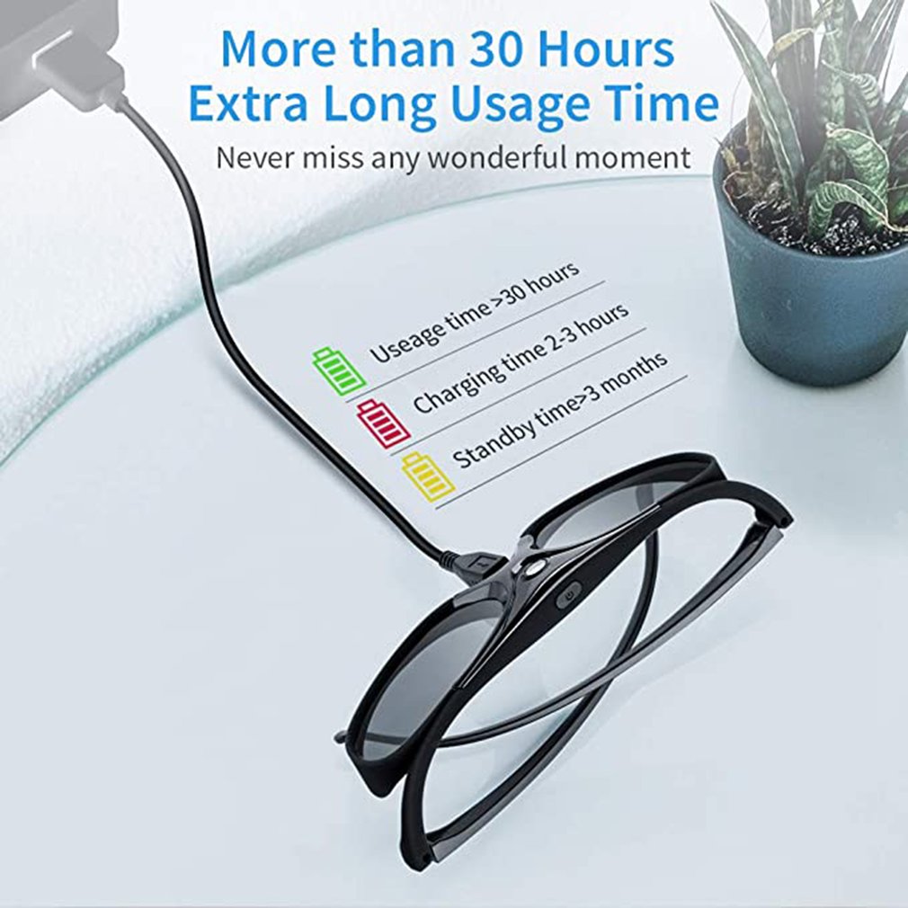 DLP Link 3D Rechargeable Glasses Active Shutter
