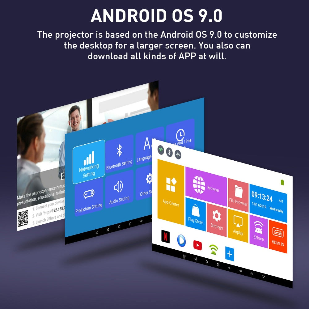 4K DLP Bluetooth Android 9.0 Projector