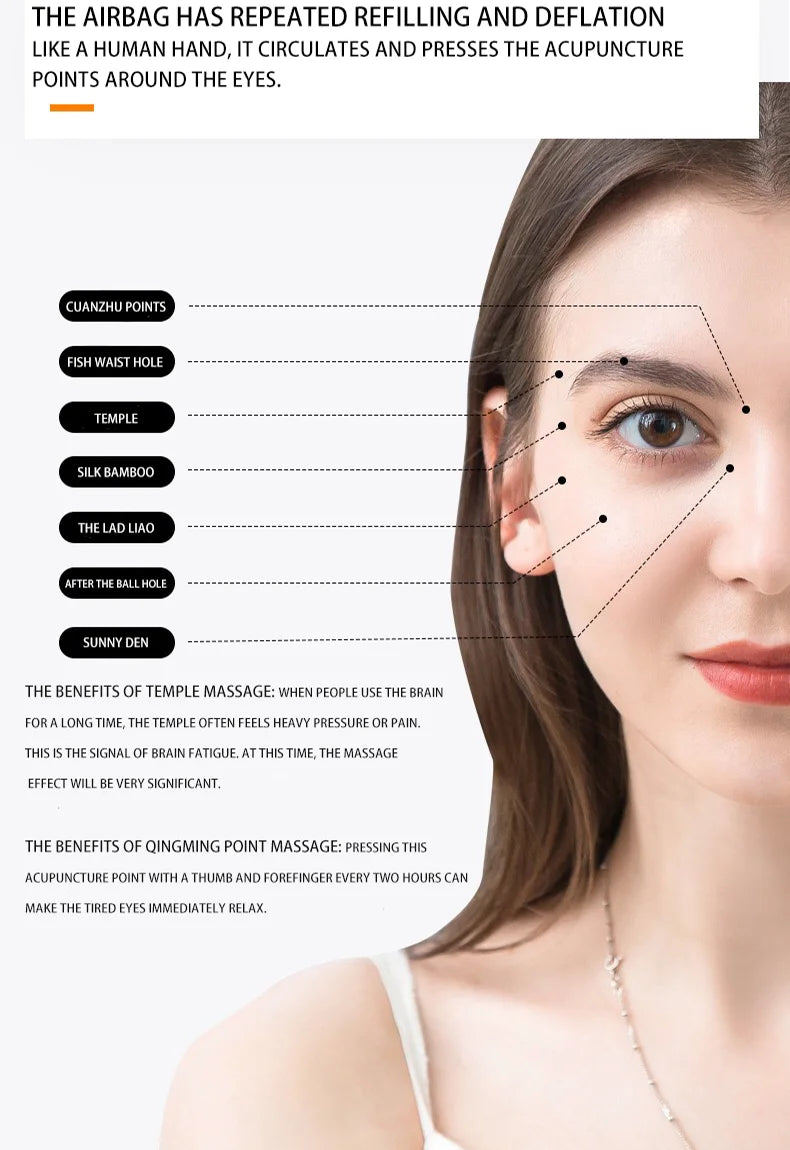 Bluetooth Eye Massage Glasses 4D Smart Airbag Vibration