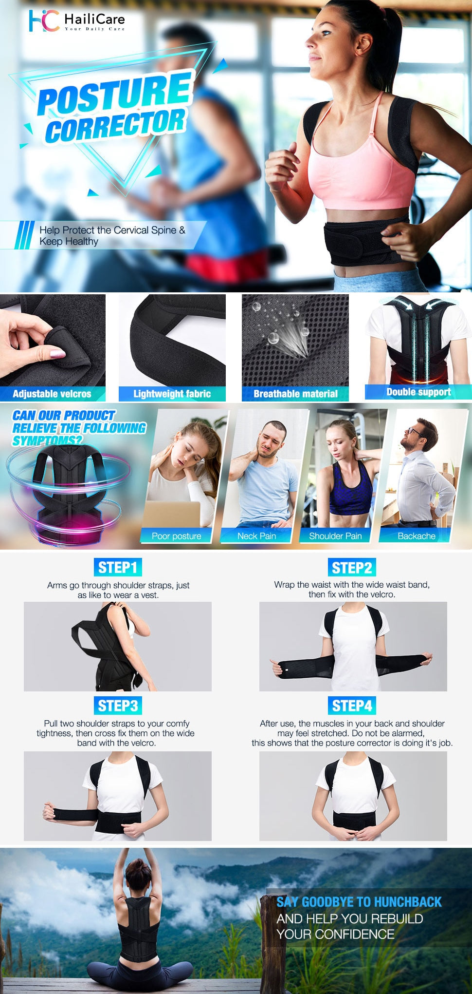 Adjustable Adult Posture Correction Belt Body Trainer