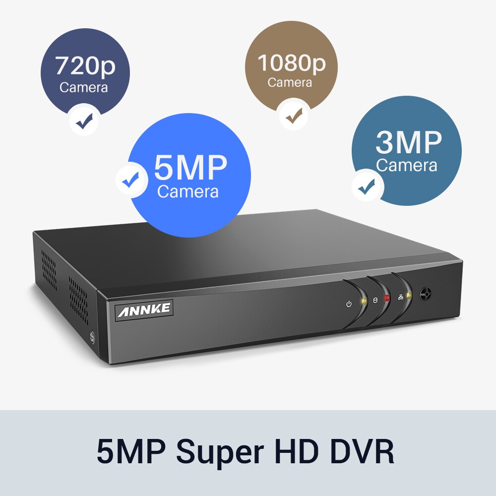 ANNKE 4CH 5MP Lite HD Video Security System 5IN1 H.265+ DVR With 4X 5MP Bullet Outdoor Weatherproof Surveillance Camera CCTV Kit