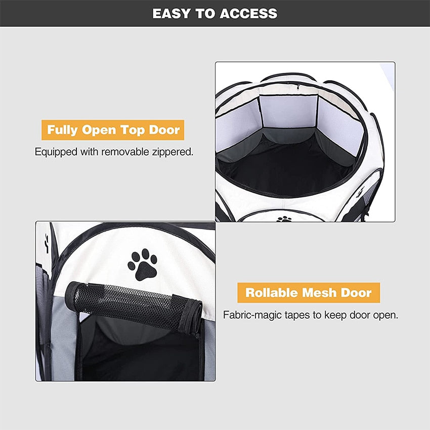 Pet Playpen Cat/Dog Tent Octagonal Cage Kennel