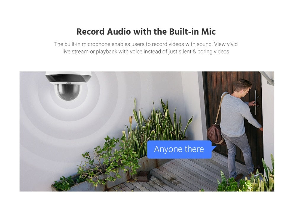 Security Camera 4X Optical Zoom AI Detection