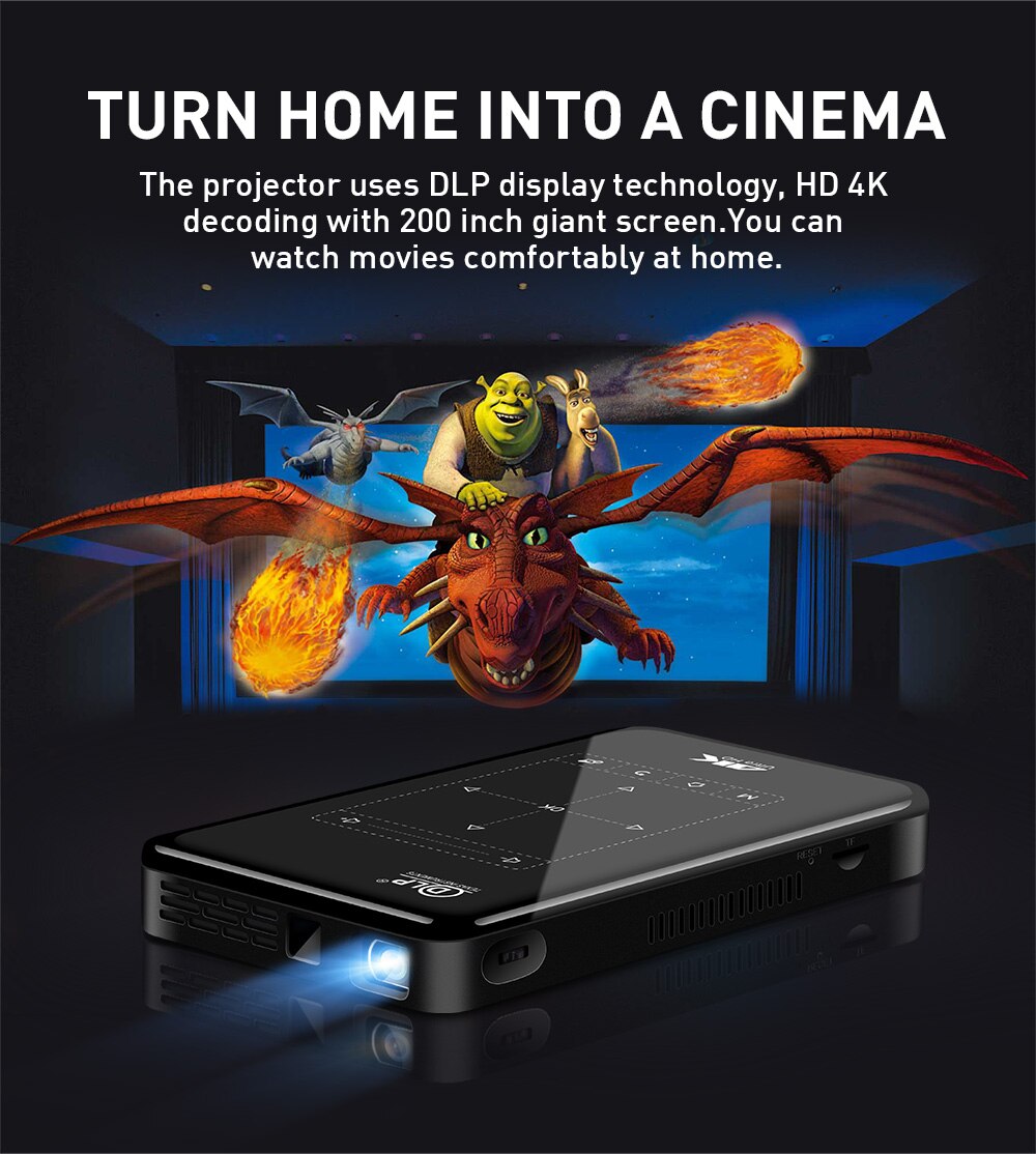 4K DLP Bluetooth Android 9.0 Projector