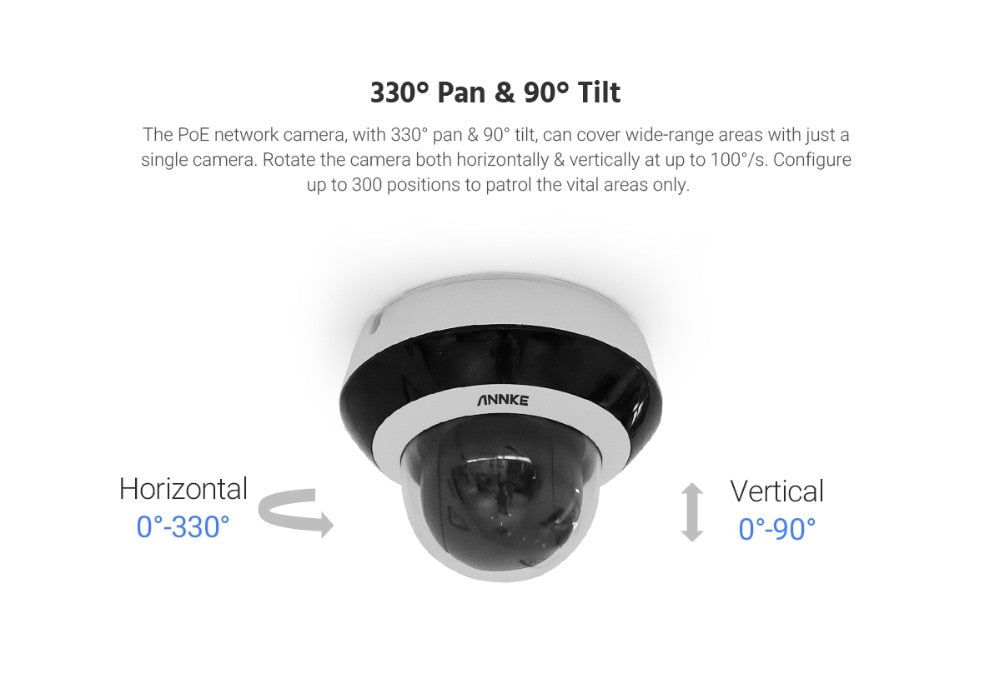 Security Camera 4X Optical Zoom AI Detection