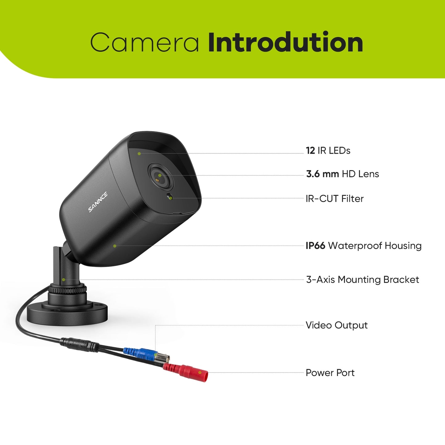 SANNCE 1080P Lite Video Security System 1080N 5IN1 H.264+ 4CH DVR With 2X 4X Outdoor Weatherproof Surveillance Cameras CCTV Kit