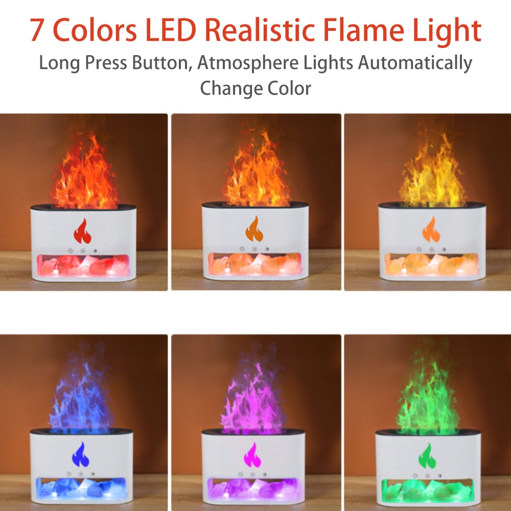 7 Colors Light Fireplace Air Humidifier Aroma Diffuser
