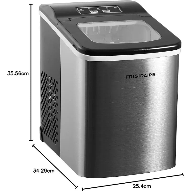 Frigidaire Countertop Ice Maker, Makes 26 Lbs. Silver Stainless