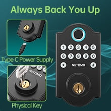 Keyless Entry Fingerprint Door Lock Front Deadbolt