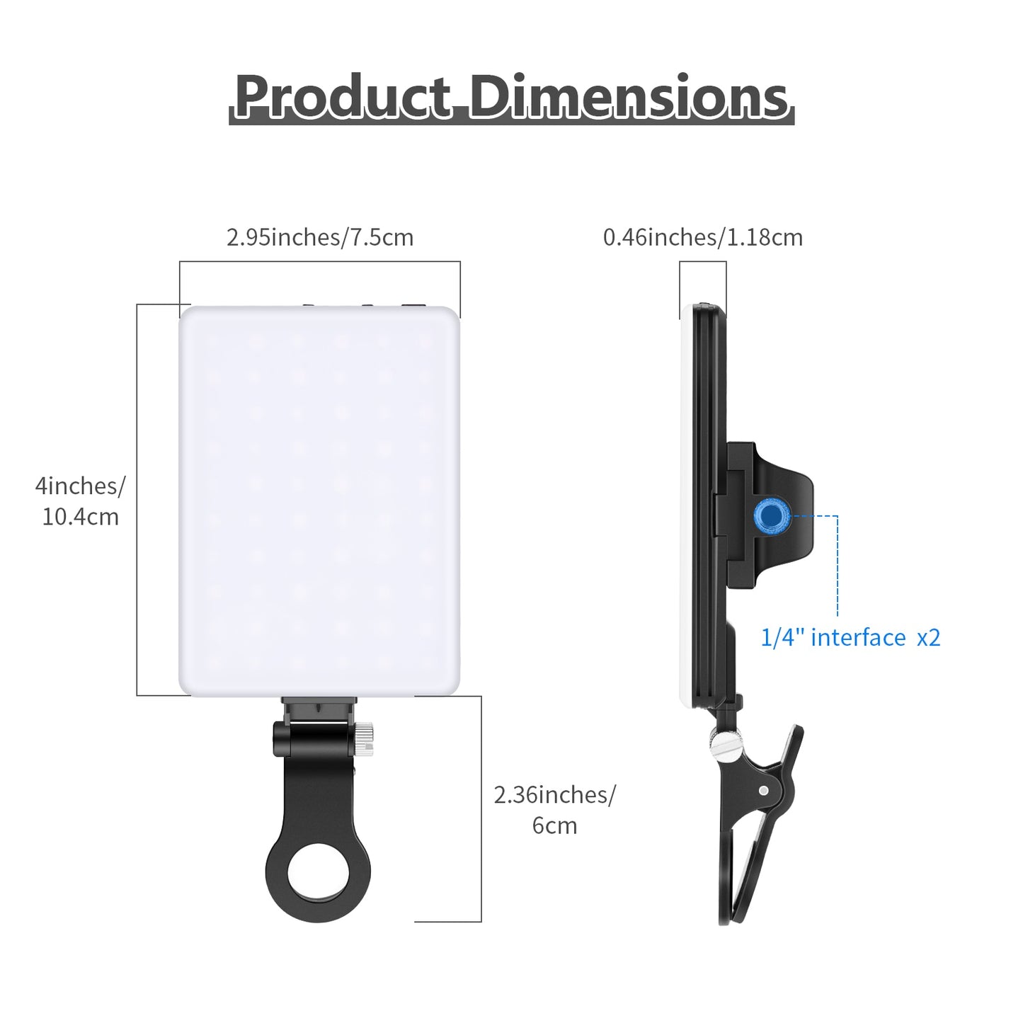 60 LED Rechargeable Selfie Light Front / Back Phone Clip