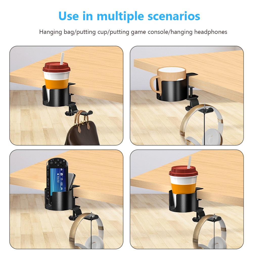 Gaming Headphone Stand Cup Holder with Clamp