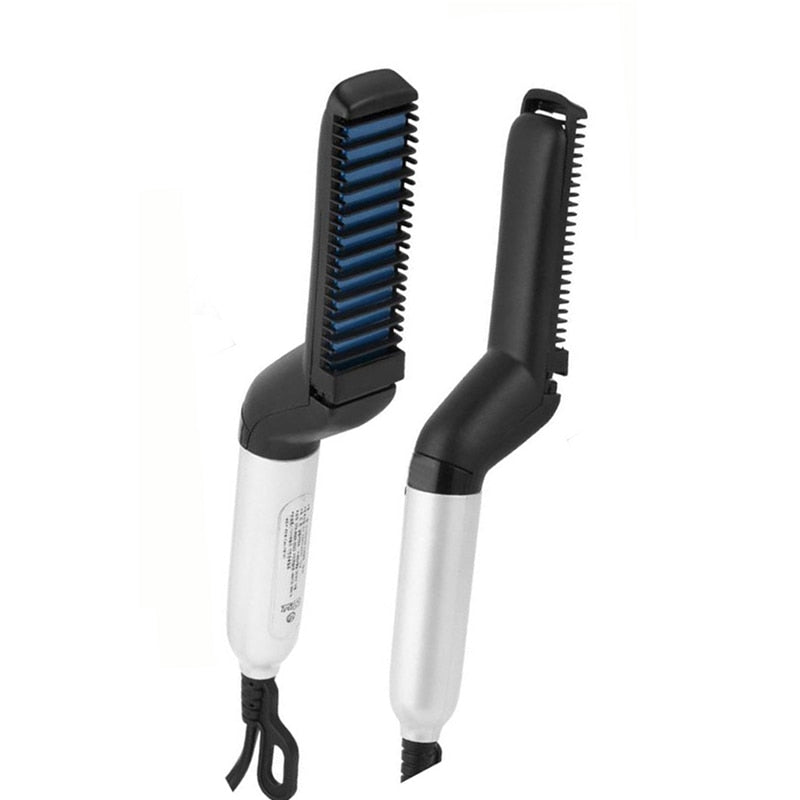 Beard Straightener For Men Heating Comb Hair Straightener Quick Beard Comb Straight Curling Electric Hot Beard Styling Brush