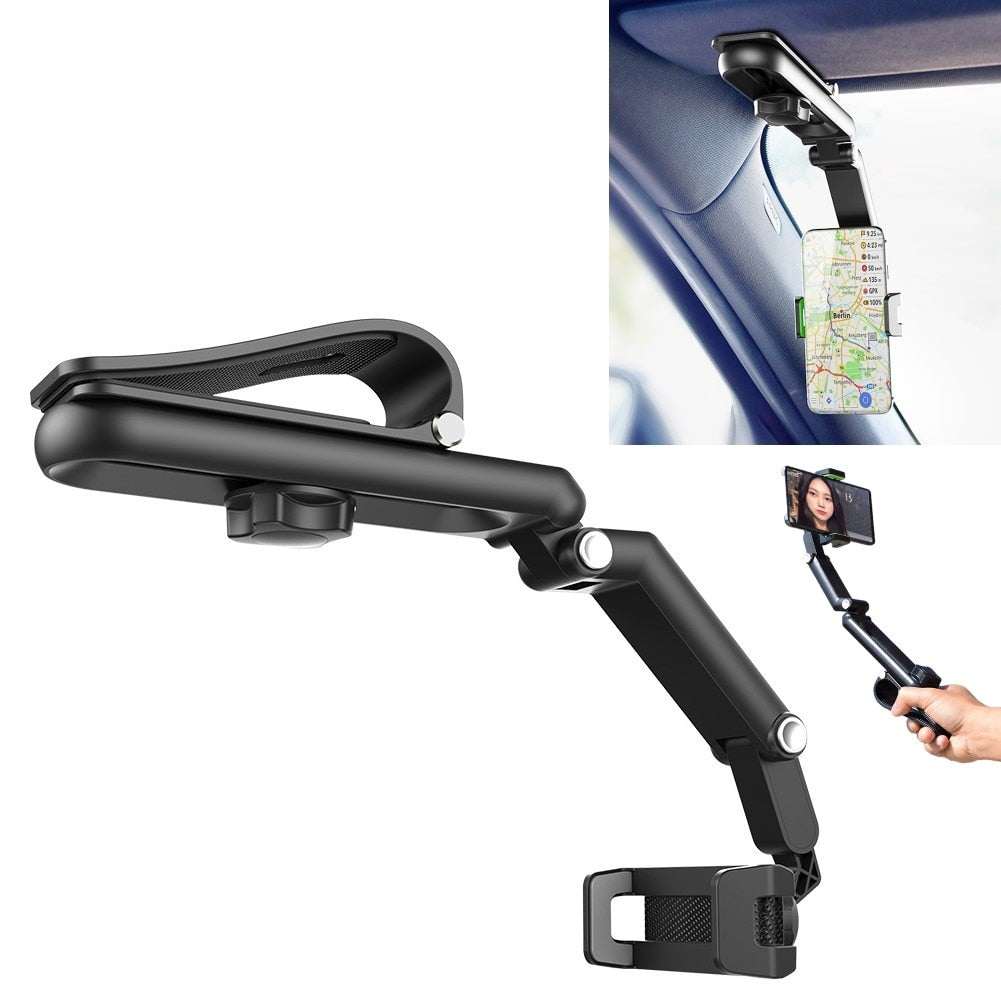 Universal 360 Rotatable Car Phone Holder Rearview Mirror Mount Stand