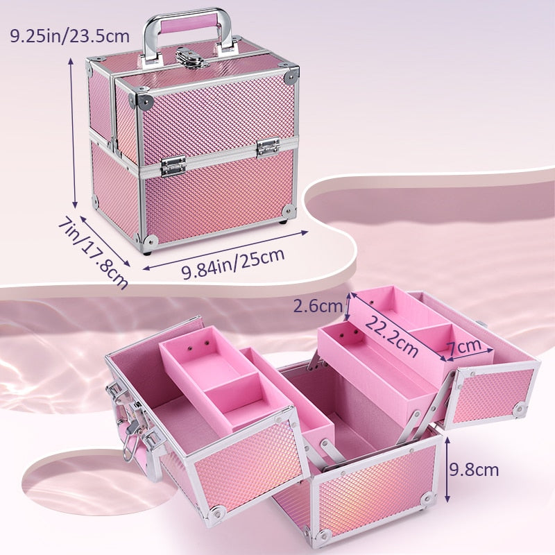 Makeup Organizer Jewelry Box Beauty Vanity Suitcase