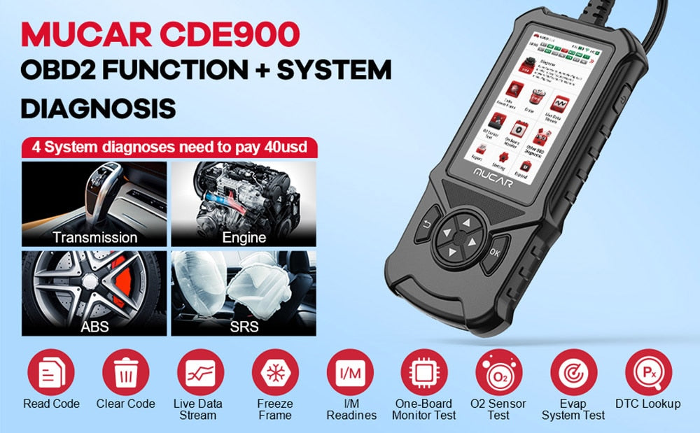 OBD2 Scanner Car Diagnostic System Code Reader